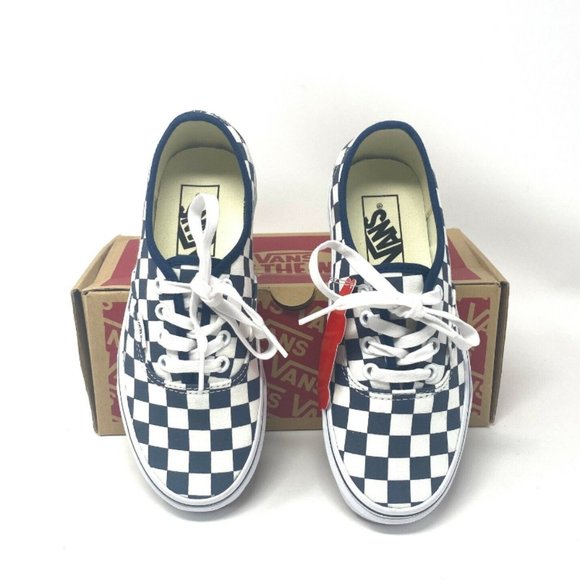VANS Original Authentic DRS Checkerboard Dark Blue White Kids Sneakers OA2Z5IKLS - Picture 3 of 7